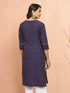 Women's Purple Cotton Ikkat Kurta